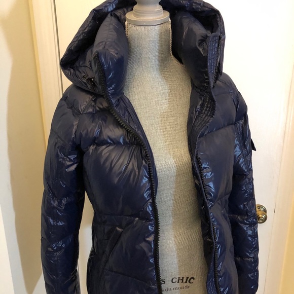 S13 NYC gloss navy puffer winter jacket - Picture 2 of 5